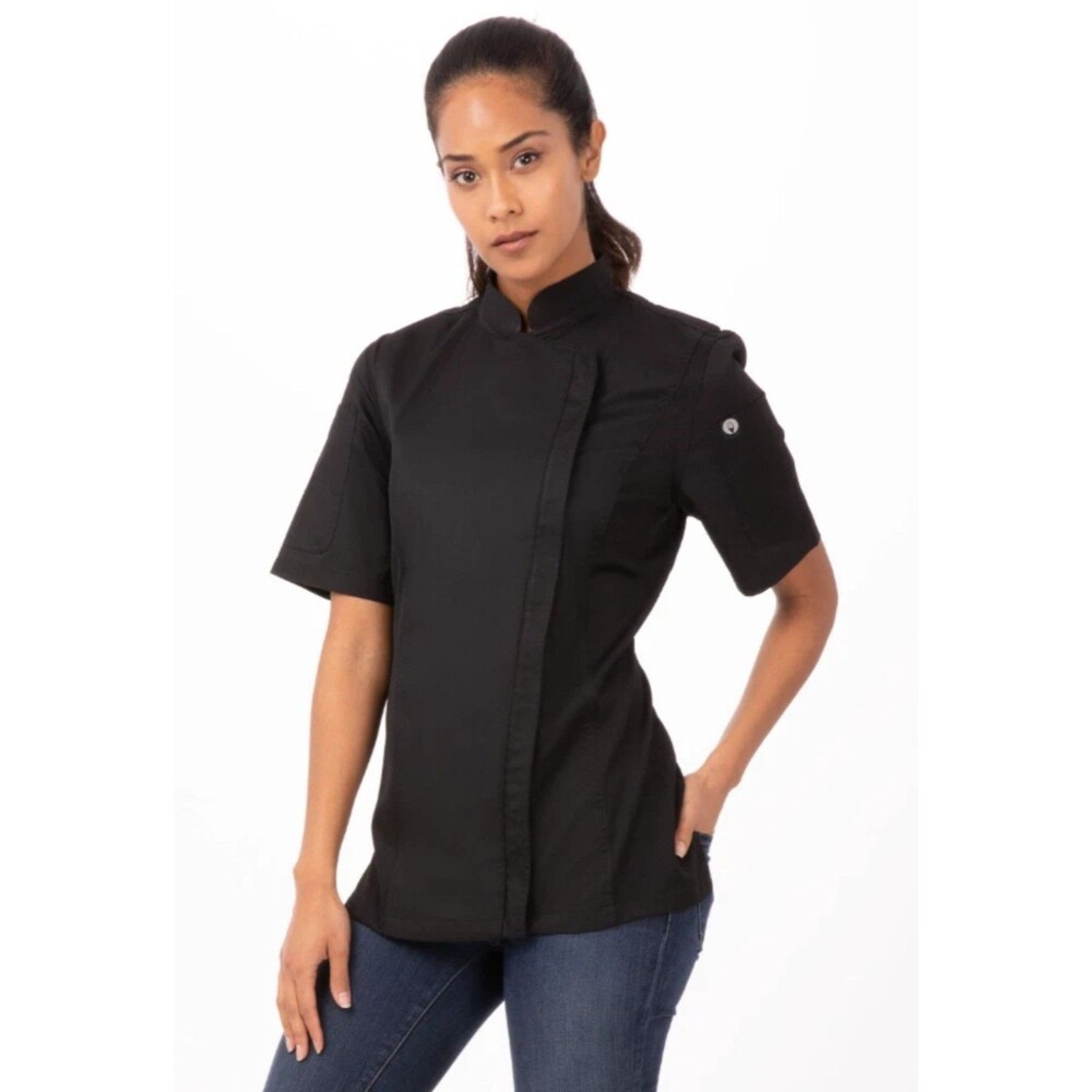 Chef Works Women’s Springfield Chef Coat Small White Air Vents Kitchen Uniform